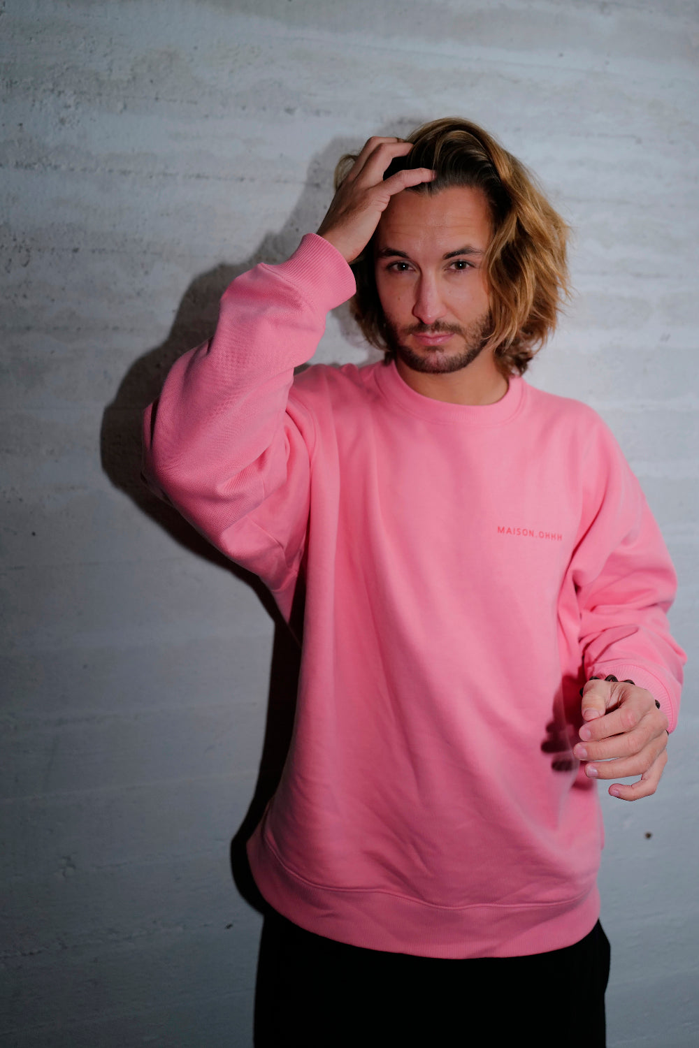 Oversized Sweater CIAO AMORE poppy pink