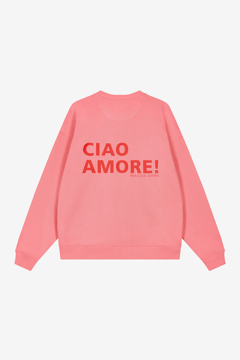 Oversized Sweater CIAO AMORE poppy pink