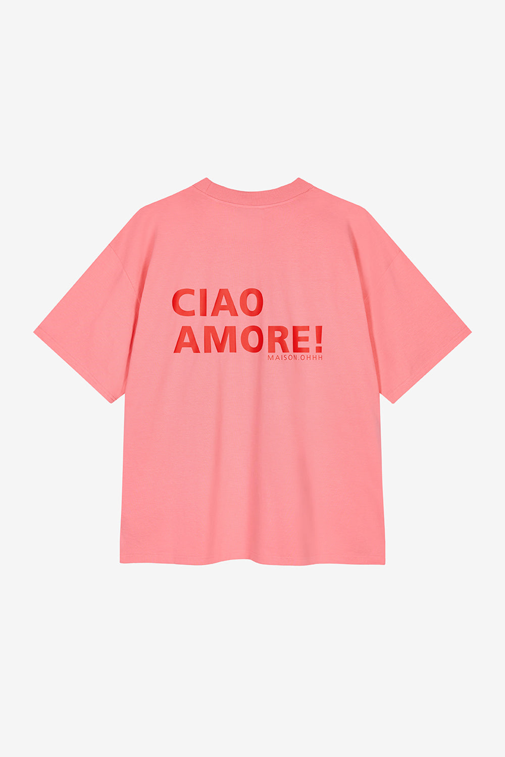 Oversized T-Shirt CIAO AMORE poppy pink