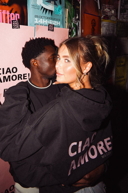 Oversized Hoodie CIAO AMORE vintage black