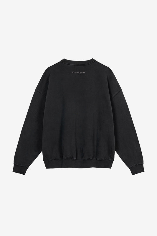 Oversized Sweater CIAO AMORE vintage black